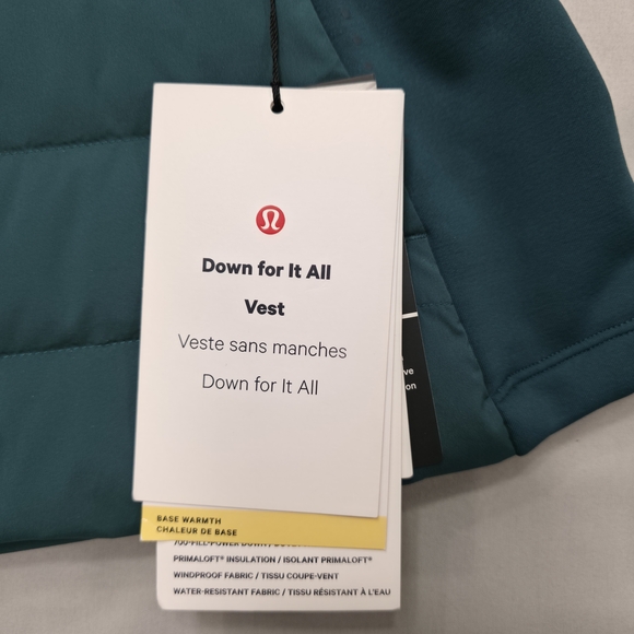Lululemon Womens 2 Down For It All Vest Teal Insulated Running Layer Outdoors - Picture 4 of 14